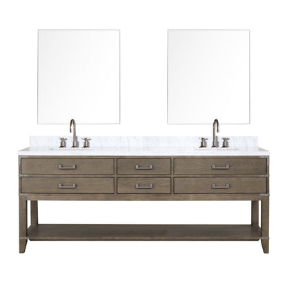 Lexora Norwalk 84 in. Grey Oak Double Sink Bath Vanity
