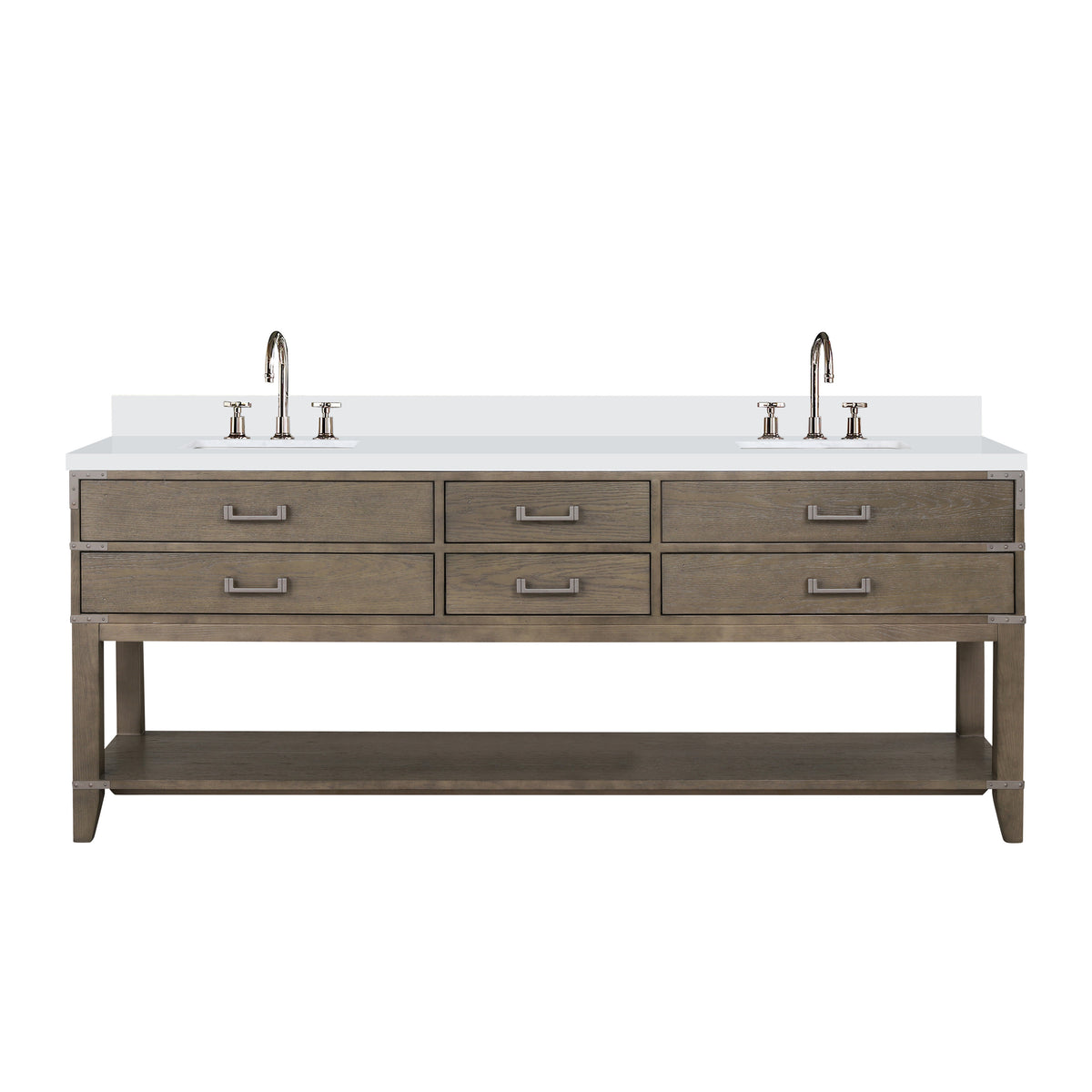 Lexora Norwalk 84 in. Grey Oak Double Sink Bath Vanity
