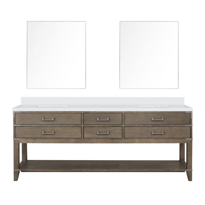 Lexora Norwalk 84 in. Grey Oak Double Sink Bath Vanity