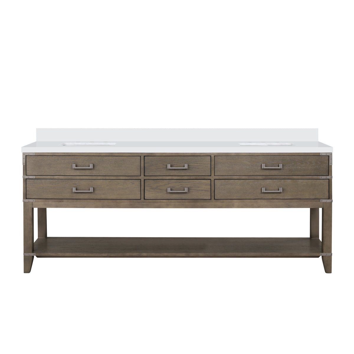 Lexora Norwalk 84 in. Grey Oak Double Sink Bath Vanity