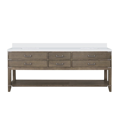 Lexora Norwalk 84 in. Grey Oak Double Sink Bath Vanity