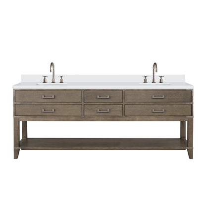 Lexora Norwalk 84 in. Grey Oak Double Sink Bath Vanity