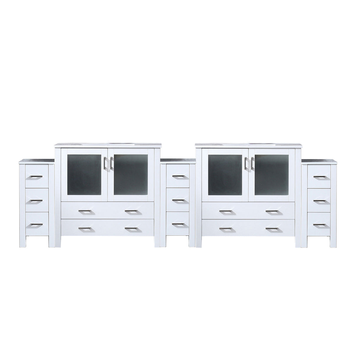 Lexora Volez 108 in. White Double Sink Bath Vanity