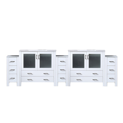 Lexora Volez 108 in. White Double Sink Bath Vanity