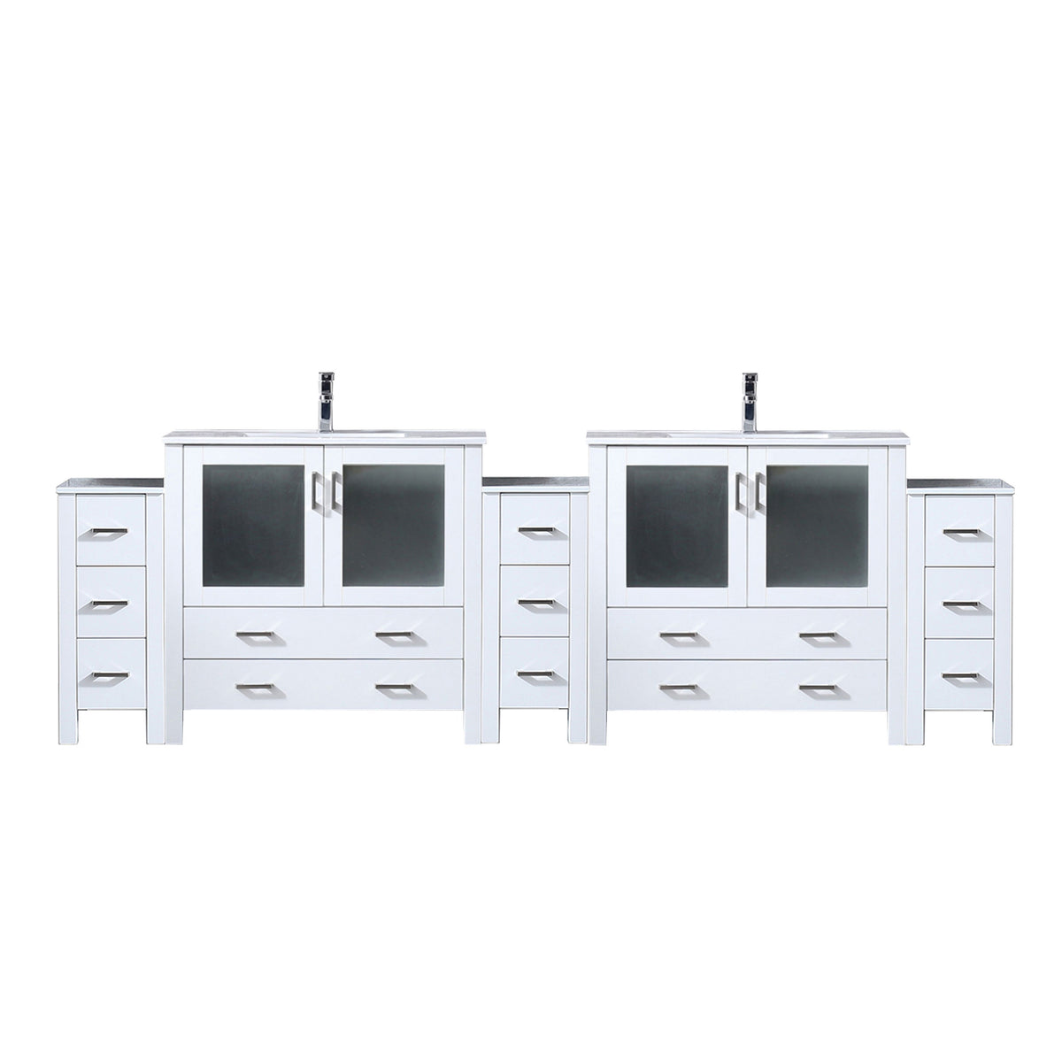Lexora Volez 108 in. White Double Sink Bath Vanity