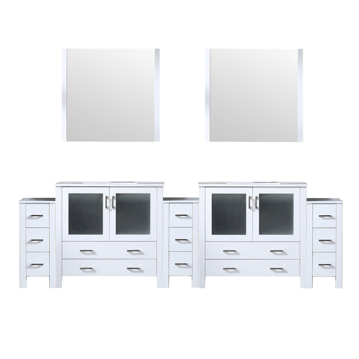 Lexora Volez 108 in. White Double Sink Bath Vanity
