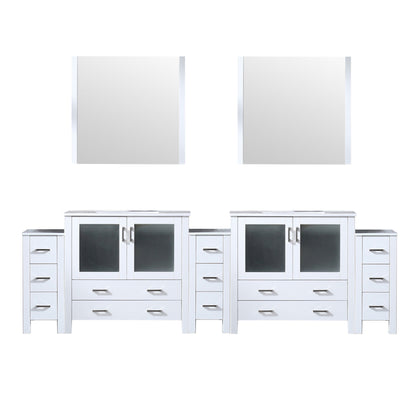 Lexora Volez 108 in. White Double Sink Bath Vanity