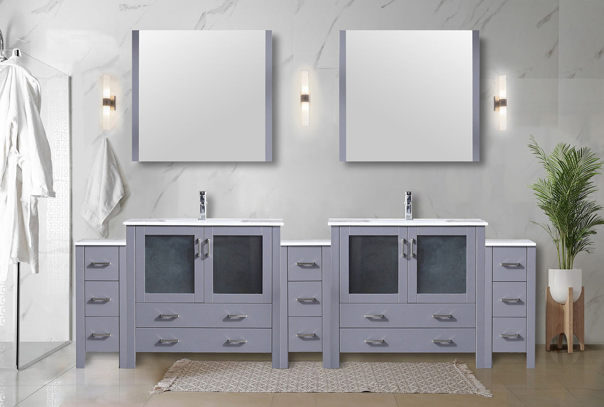 Lexora Volez 108 in. Dark Grey Double Sink Bath Vanity