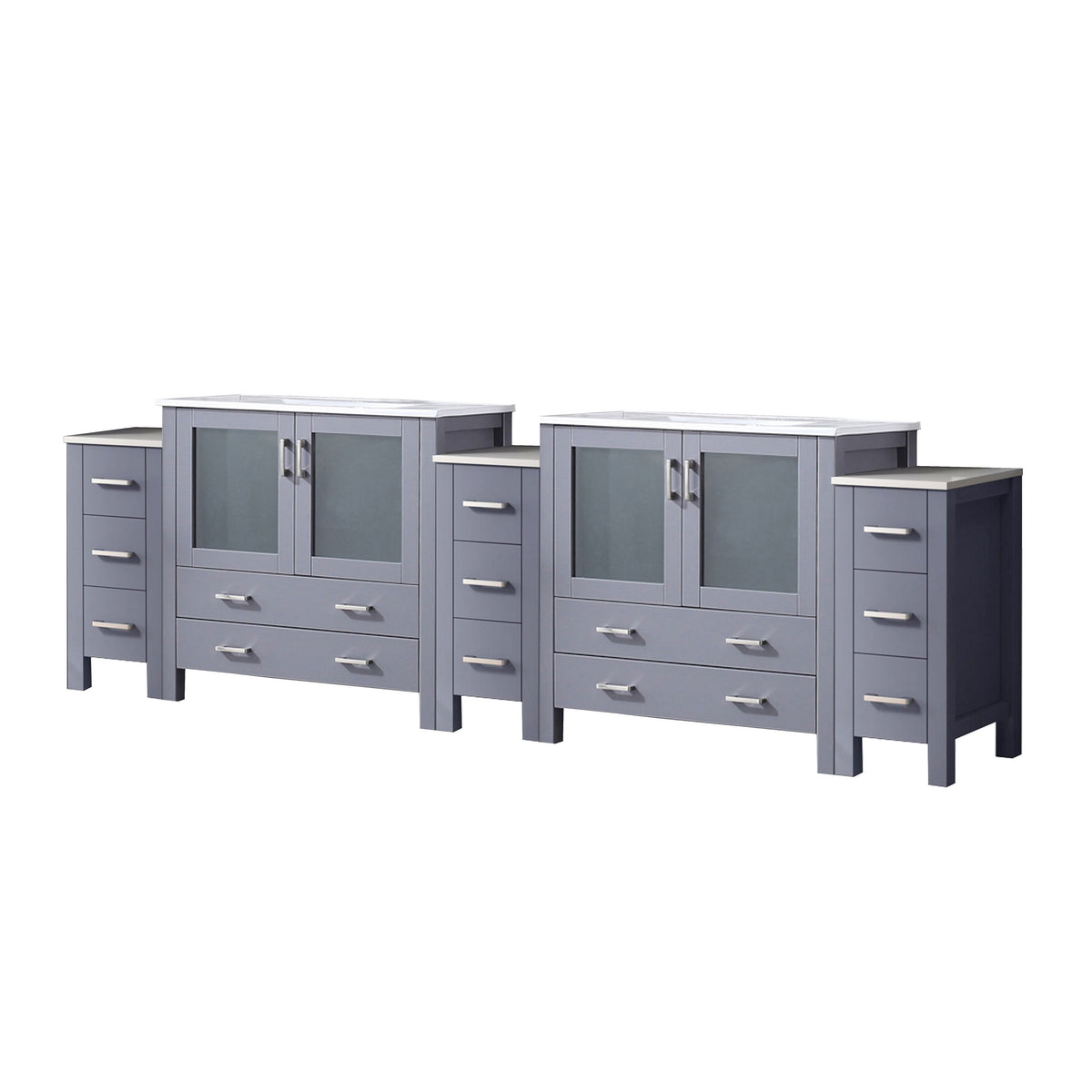 Lexora Volez 108 in. Dark Grey Double Sink Bath Vanity