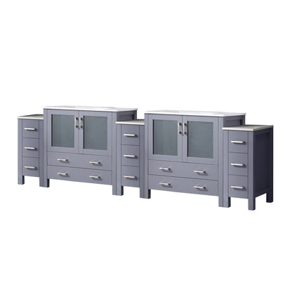 Lexora Volez 108 in. Dark Grey Double Sink Bath Vanity