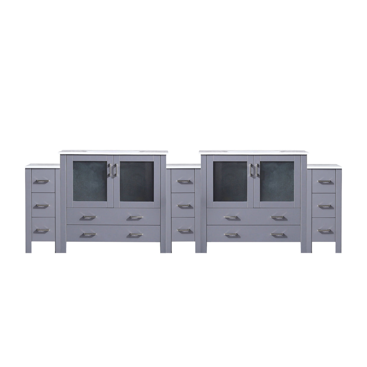 Lexora Volez 108 in. Dark Grey Double Sink Bath Vanity