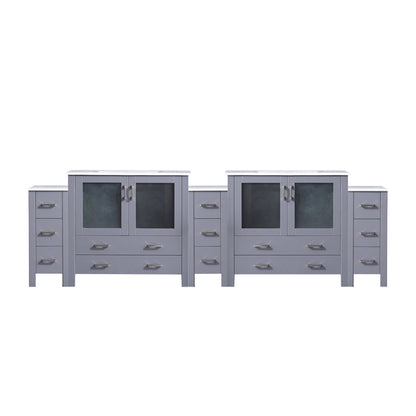 Lexora Volez 108 in. Dark Grey Double Sink Bath Vanity