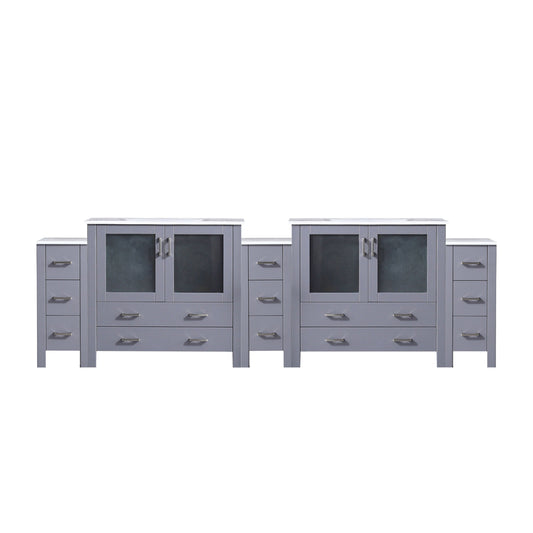 Lexora Volez 108 in. Dark Grey Double Sink Bath Vanity
