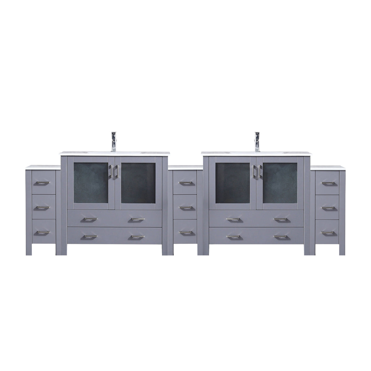 Lexora Volez 108 in. Dark Grey Double Sink Bath Vanity