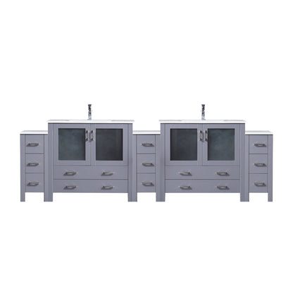Lexora Volez 108 in. Dark Grey Double Sink Bath Vanity