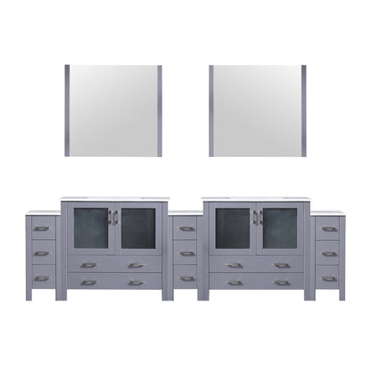 Lexora Volez 108 in. Dark Grey Double Sink Bath Vanity