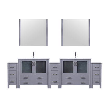 Lexora Volez 108 in. Dark Grey Double Sink Bath Vanity