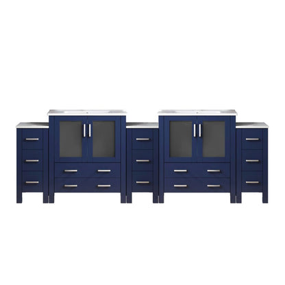 Lexora Volez 108 in. Navy Blue Double Sink Bath Vanity