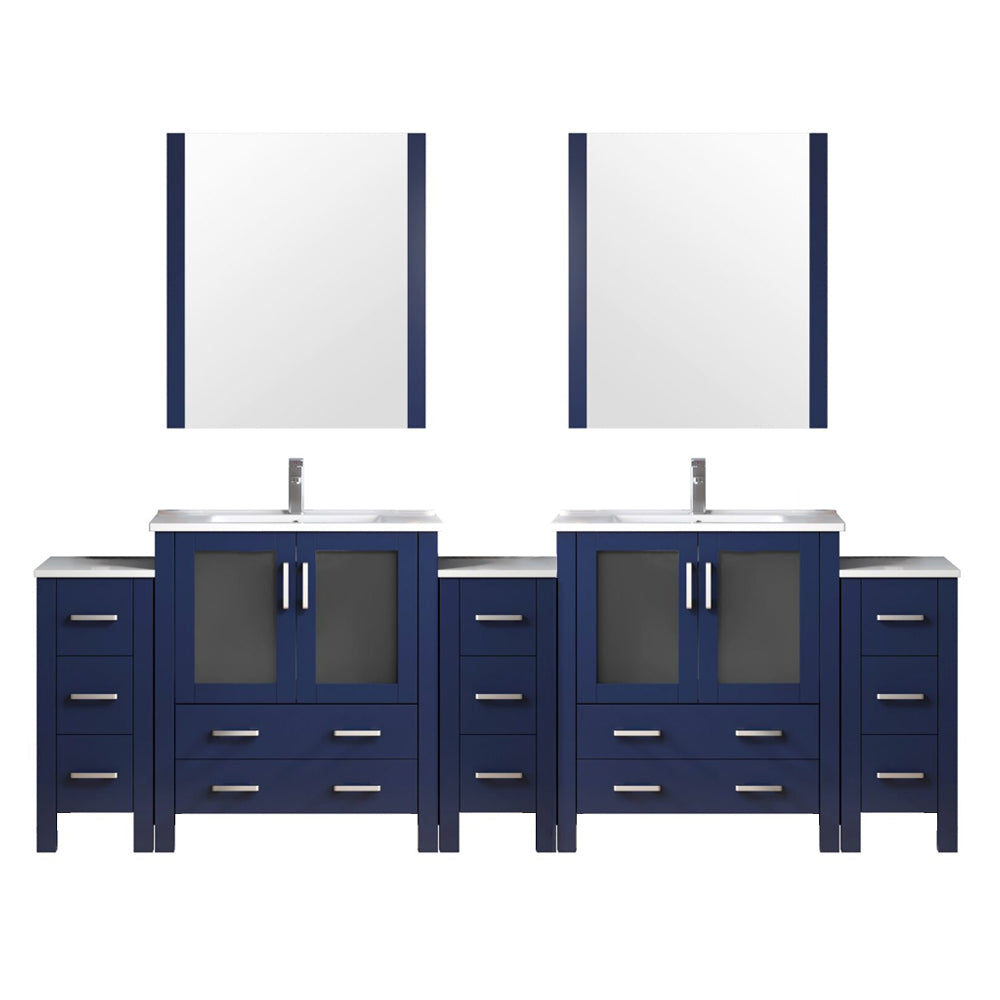 Lexora Volez 108 in. Navy Blue Double Sink Bath Vanity