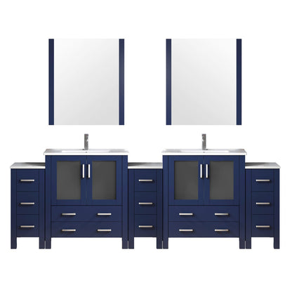 Lexora Volez 108 in. Navy Blue Double Sink Bath Vanity