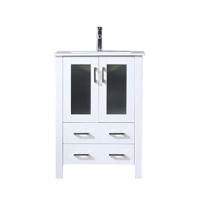 Lexora Volez 24 in. White Single Sink Bath Vanity