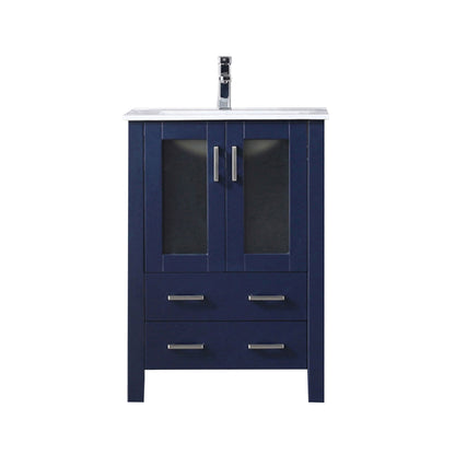 Lexora Volez 24 in. Navy Blue Single Sink Bath Vanity