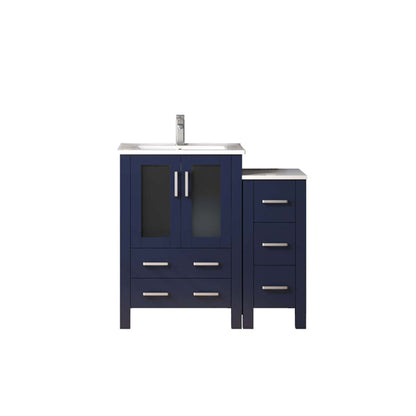 Lexora Volez 36 in. Navy Blue Single Sink Bath Vanity