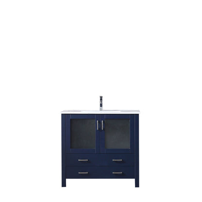 Lexora Volez 36 in. Navy Blue Single Sink Bath Vanity