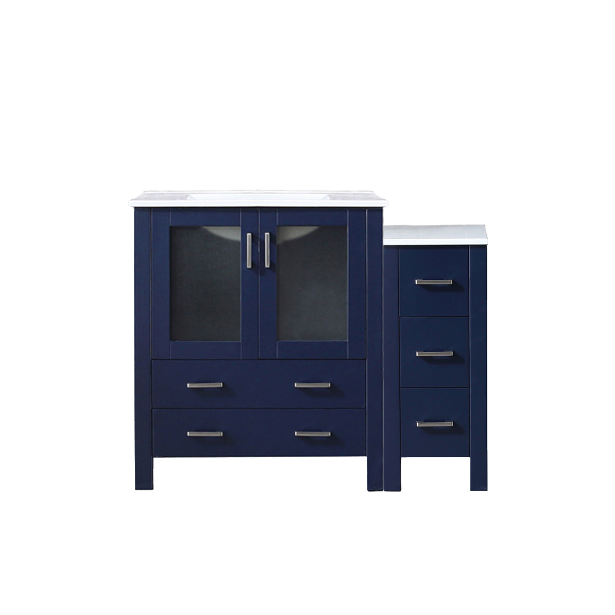 Lexora Volez 42 in. Navy Blue Single Sink Bath Vanity