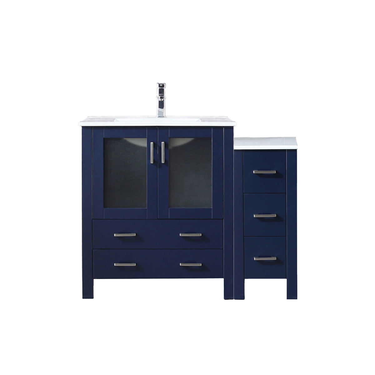 Lexora Volez 42 in. Navy Blue Single Sink Bath Vanity