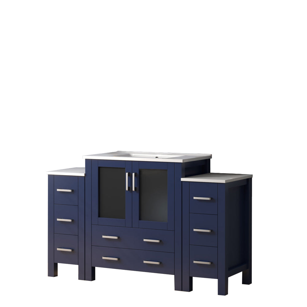 Lexora Volez 54 in. Navy Blue Single Sink Bath Vanity