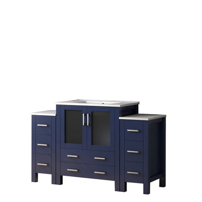 Lexora Volez 54 in. Navy Blue Single Sink Bath Vanity