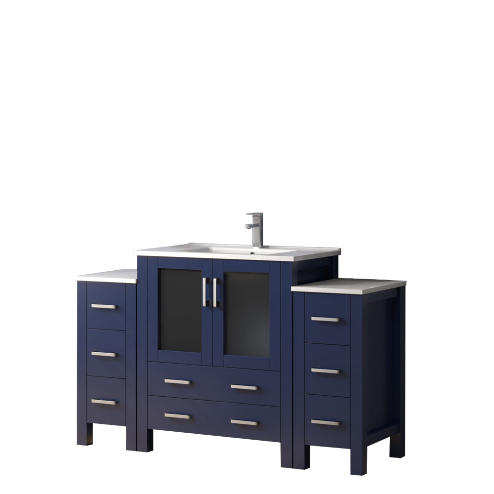 Lexora Volez 54 in. Navy Blue Single Sink Bath Vanity