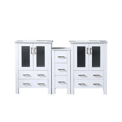 Lexora Volez 60 in. White Double Sink Bath Vanity