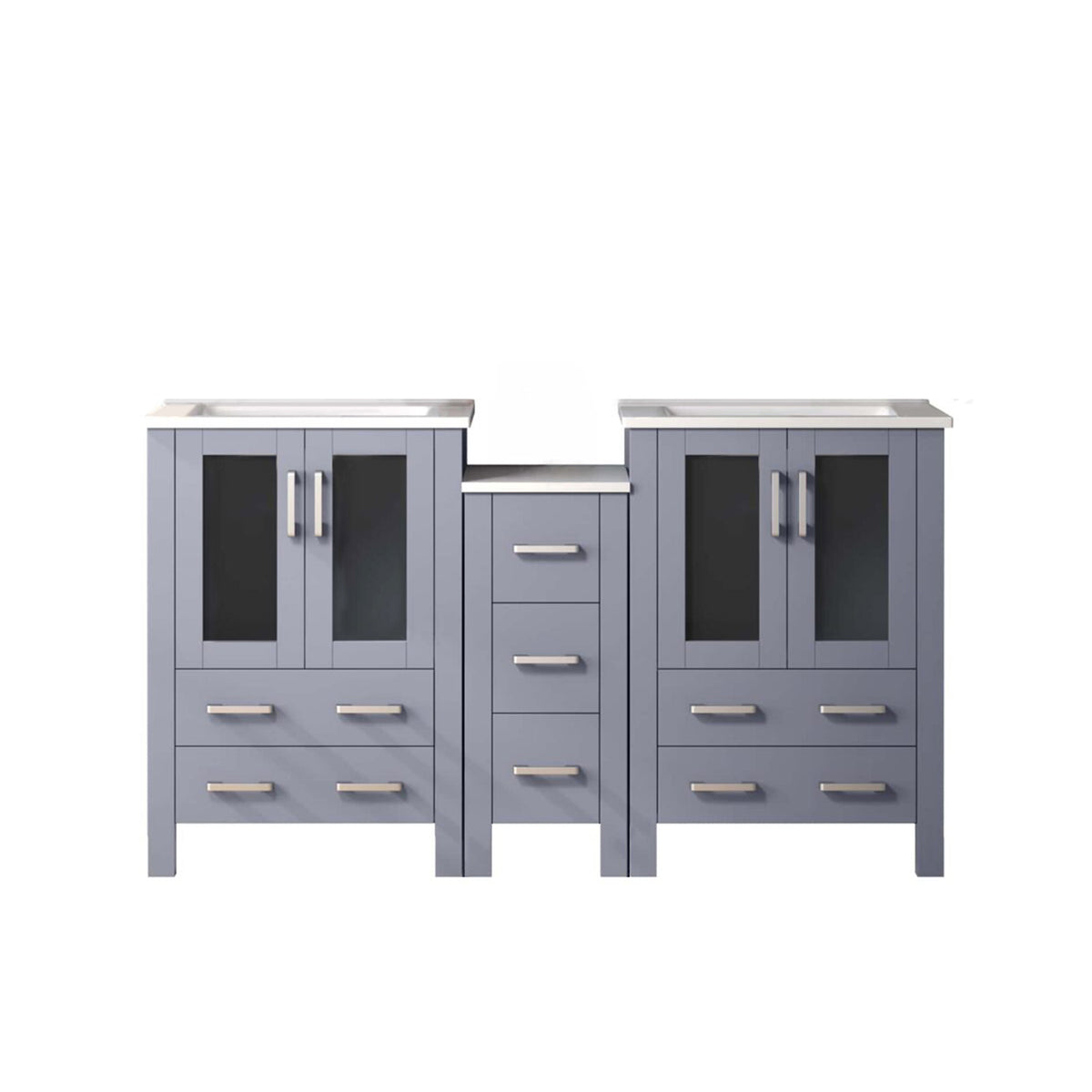 Lexora Volez 60 in. Dark Grey Double Sink Bath Vanity