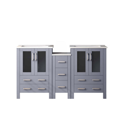 Lexora Volez 60 in. Dark Grey Double Sink Bath Vanity