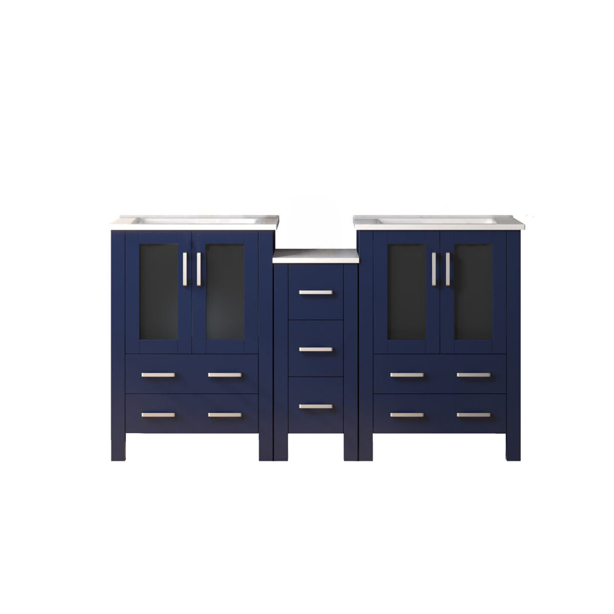 Lexora Volez 60 in. Navy Blue Double Sink Bath Vanity