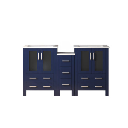 Lexora Volez 60 in. Navy Blue Double Sink Bath Vanity