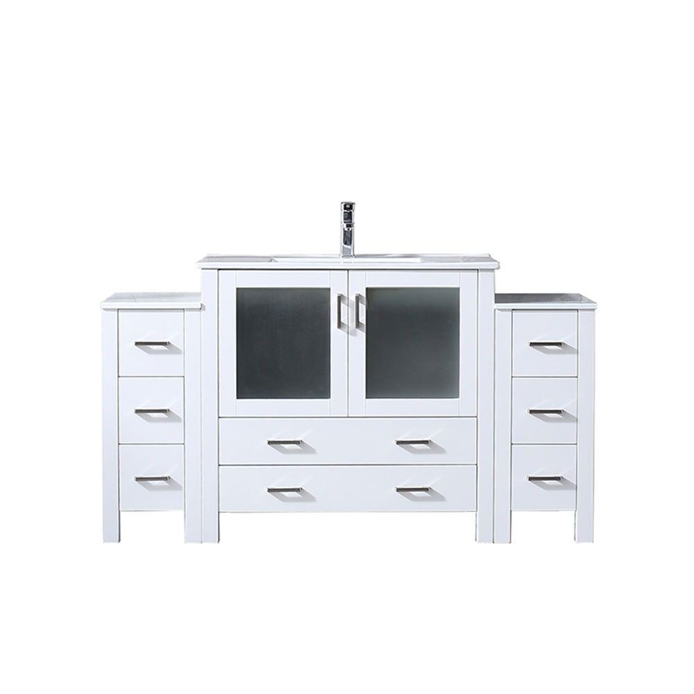 Lexora Volez 60 in. White Single Sink Bath Vanity