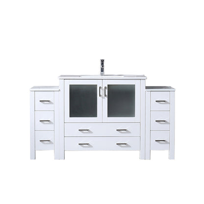 Lexora Volez 60 in. White Single Sink Bath Vanity