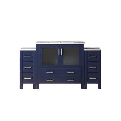Lexora Volez 60 in. Navy Blue Single Sink Bath Vanity
