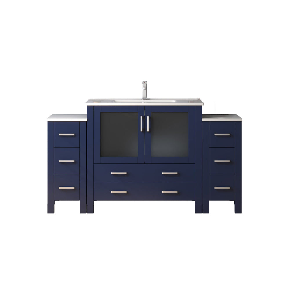 Lexora Volez 60 in. Navy Blue Single Sink Bath Vanity