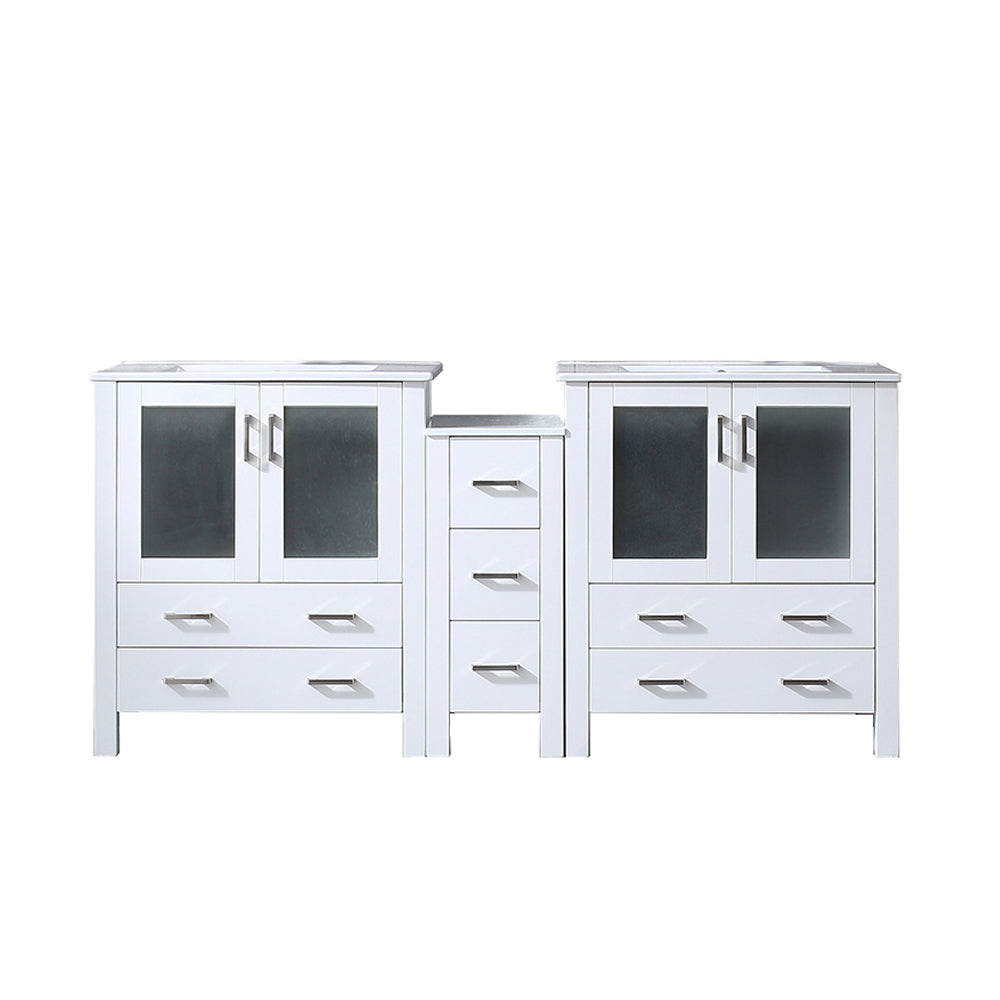 Lexora Volez 72 in. White Double Sink Bath Vanity
