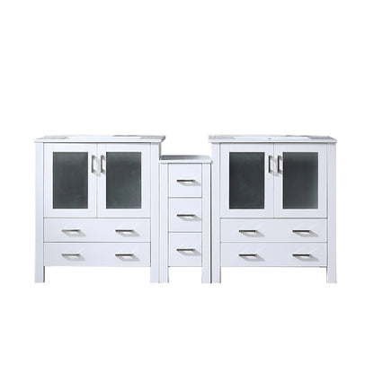 Lexora Volez 72 in. White Double Sink Bath Vanity