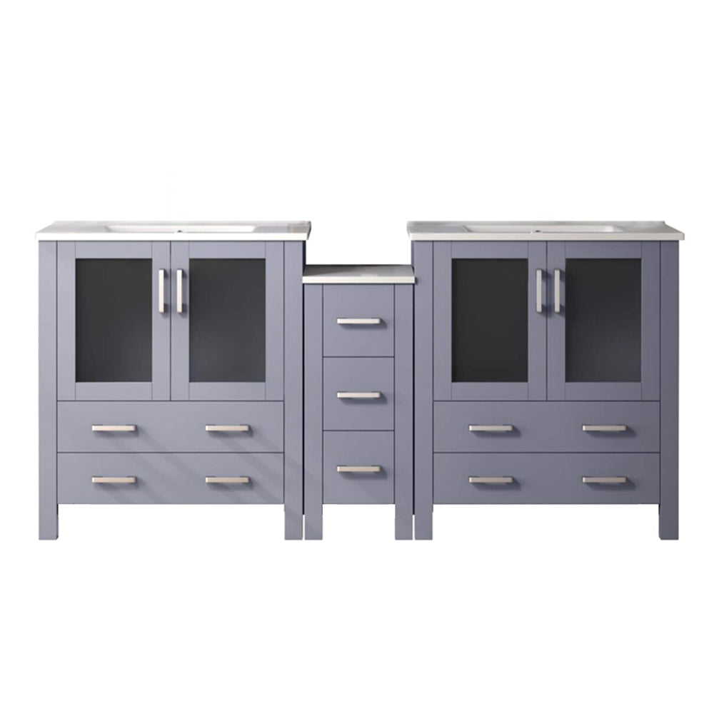 Lexora Volez 72 in. Dark Grey Double Sink Bath Vanity