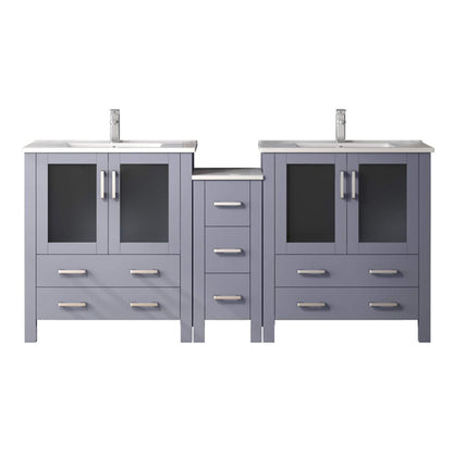 Lexora Volez 72 in. Dark Grey Double Sink Bath Vanity