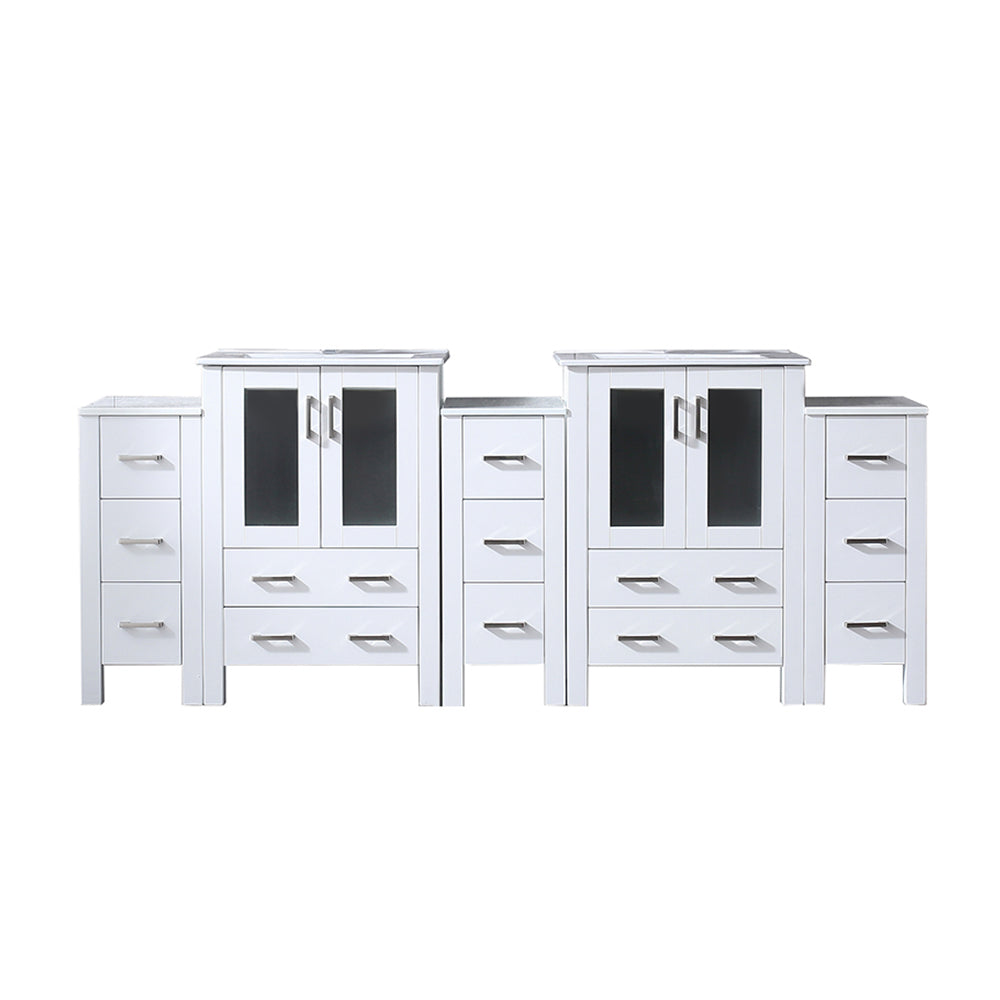 Lexora Volez 84 in. White Double Sink Bath Vanity