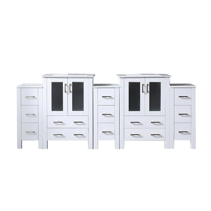 Lexora Volez 84 in. White Double Sink Bath Vanity
