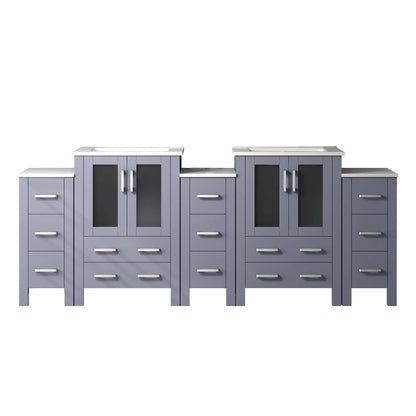 Lexora Volez 84 in. Dark Grey Double Sink Bath Vanity
