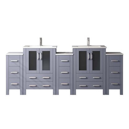 Lexora Volez 84 in. Dark Grey Double Sink Bath Vanity